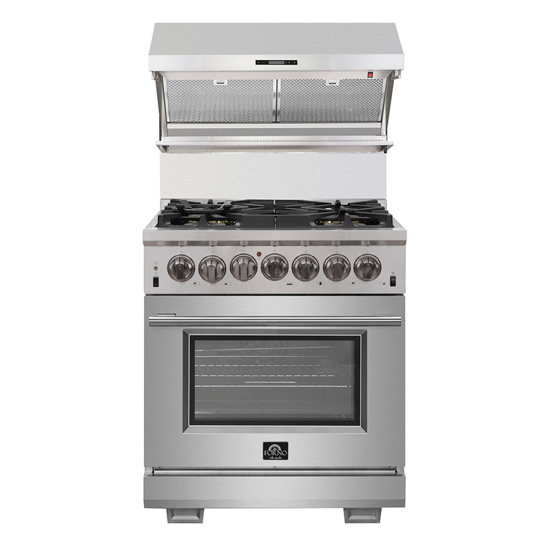 Load image into Gallery viewer, Forno Capriasca 30-Inch, Stainless Steel Freestanding Dual Fuel Range with 4 Burners - FFSGS6187-30