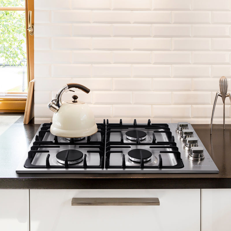 Load image into Gallery viewer, Cosmo 30 inch, Stainless Steel Gas Cooktop with 4 Italian Made Burners - COS-DIC304