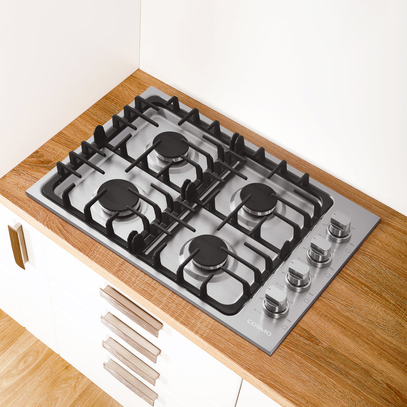 Load image into Gallery viewer, Cosmo 30 inch, Stainless Steel Gas Cooktop with 4 Italian Made Burners - COS-DIC304