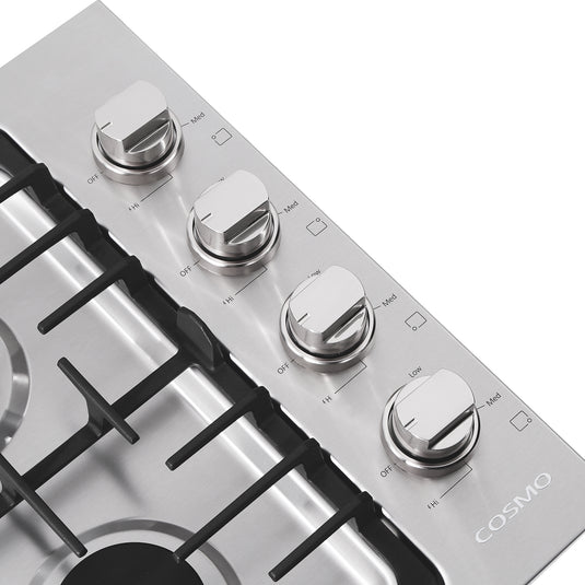 Cosmo 30 in. Gas Cooktop in Stainless Steel with 4 Italian Made Burners