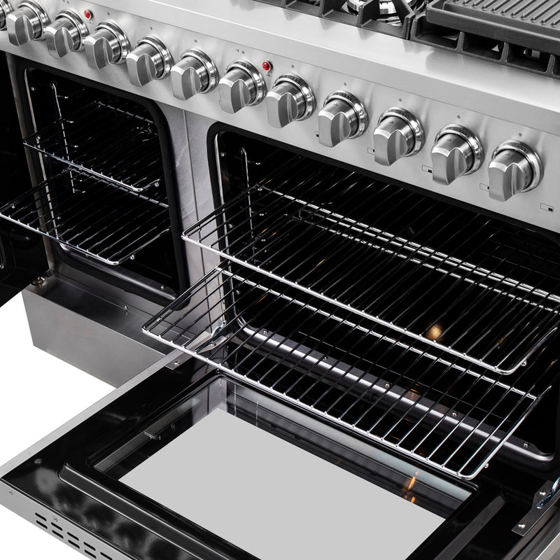 Load image into Gallery viewer, FORNO Galiano 48-Inch French Door Dual Fuel Range All Stainless Steel, 8 Sealed Burners, 107,000 BTU, Griddle, 6.58 cu.ft. Double Ovens