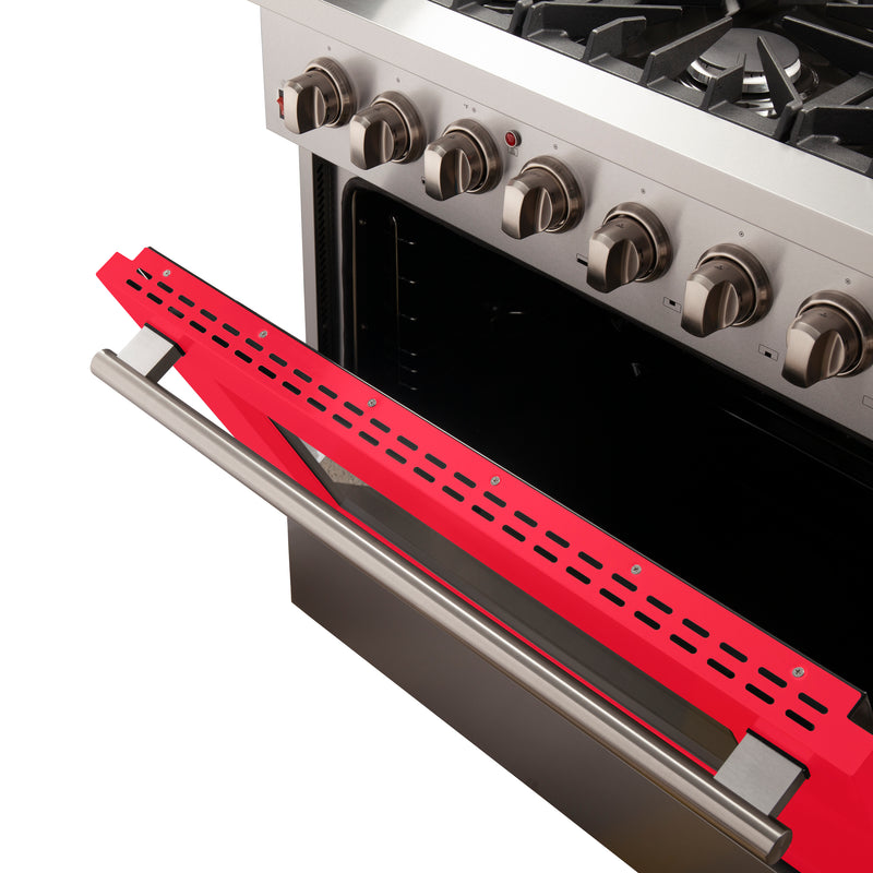 Load image into Gallery viewer, Forno Galiano 36-Inch, Red Freestanding Dual Fuel Range with 6 Burners - FFSGS6156-36RED