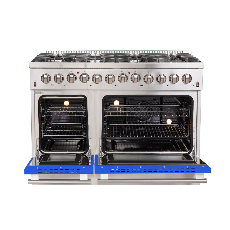 Load image into Gallery viewer, Forno Galiano 48-Inch, Blue Freestanding Dual Fuel Range with 8 Burners and Double Ovens - FFSGS6156-48BLU