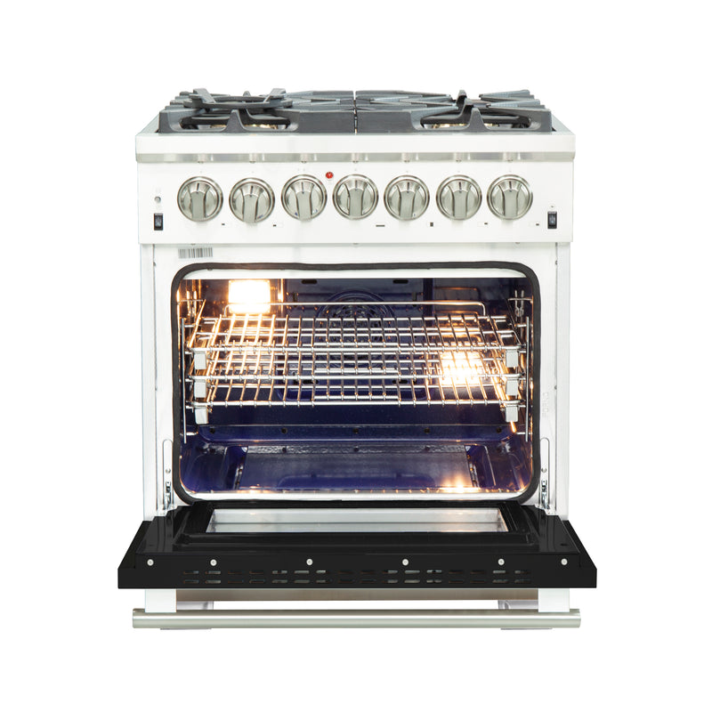 Load image into Gallery viewer, Forno Capriasca 30-Inch, Black Freestanding Dual Fuel Range with 4 Burners - FFSGS6187-30BLK