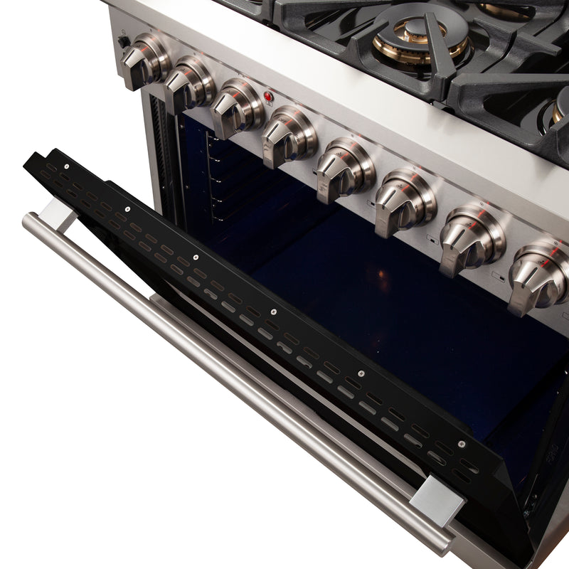 Load image into Gallery viewer, Forno Capriasca 36-Inch, Black Freestanding Dual Fuel Range with 6 Burners - FFSGS6187-36BLK