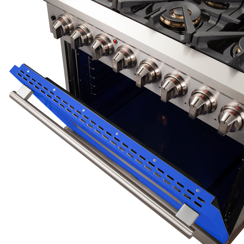 Load image into Gallery viewer, Forno Capriasca 36-Inch, Blue Freestanding Dual Fuel Range with 6 Burners - FFSGS6187-36BLU