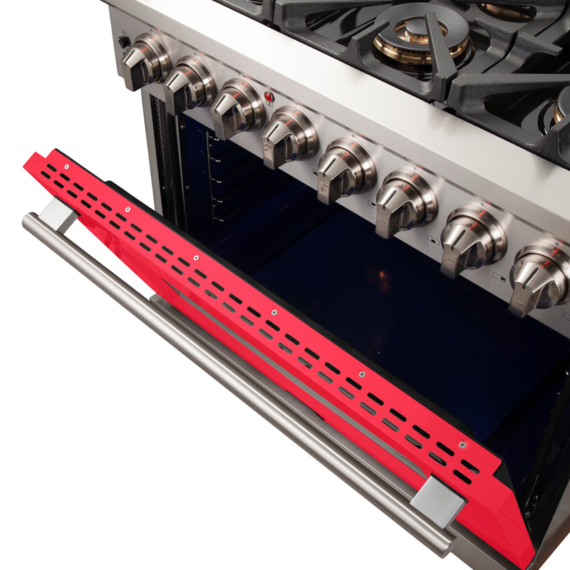 Load image into Gallery viewer, Forno Capriasca 36-Inch, Red Freestanding Dual Fuel Range with 6 Burners - FFSGS6187-36RED