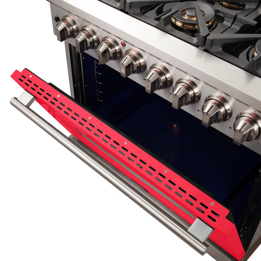 Forno Capriasca 36-Inch Freestanding Dual Fuel Range, 6 Burners, True Convection Oven