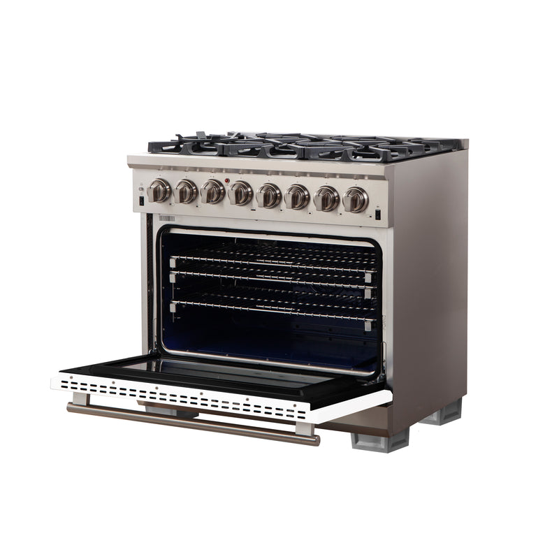 Load image into Gallery viewer, Forno Capriasca 36-Inch, White Freestanding Dual Fuel Range with 6 Burners - FFSGS6187-36WHT