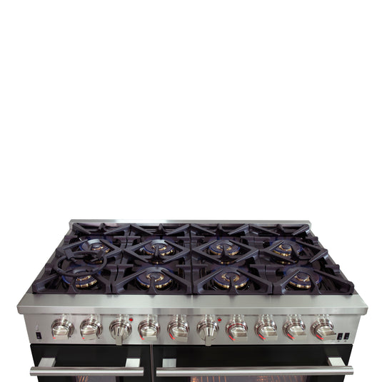 Forno Capriasca 48-Inch Freestanding Dual Fuel Range, 8 Burners, True Convection Oven