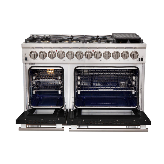 Forno Capriasca 48-Inch Freestanding Dual Fuel Range, 8 Burners, True Convection Oven