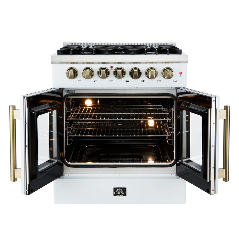 Load image into Gallery viewer, Forno Galiano 30-inch, White Freestanding French Door Dual Fuel Range - FFSGS6356-30WHT