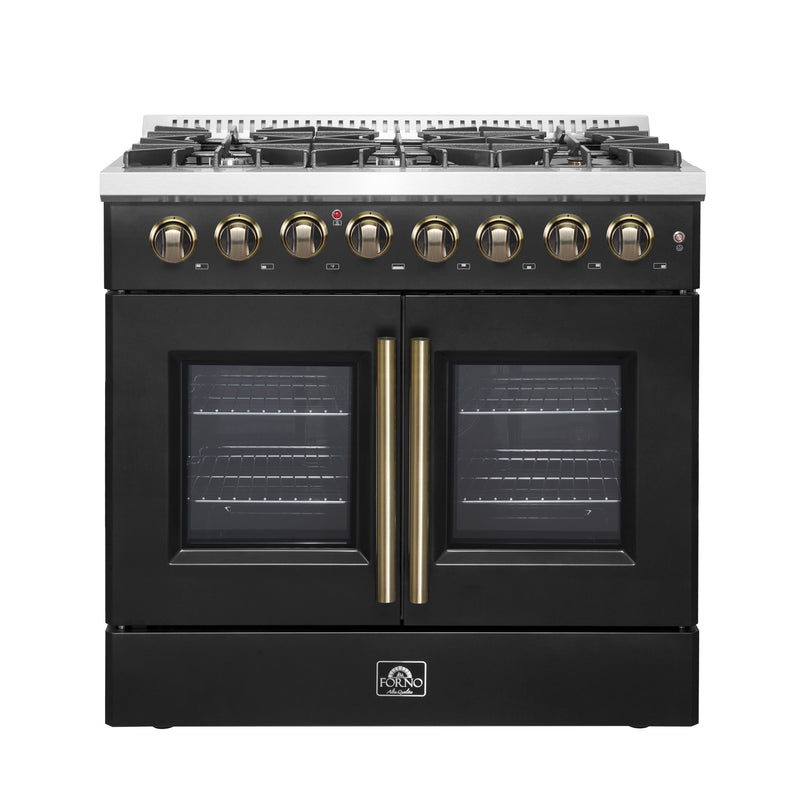 Load image into Gallery viewer, Forno Galiano 36-inch Freestanding French Door Dual Fuel Range Black