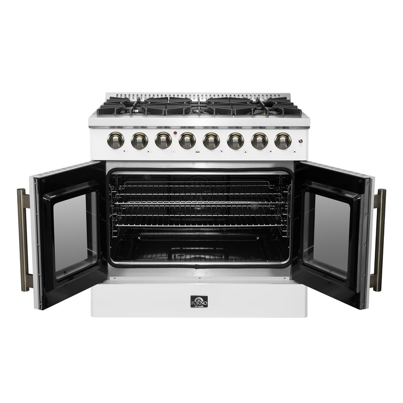 Load image into Gallery viewer, Forno Galiano 36-inch, White Freestanding French Door Dual Fuel Range - FFSGS6356-36WHT