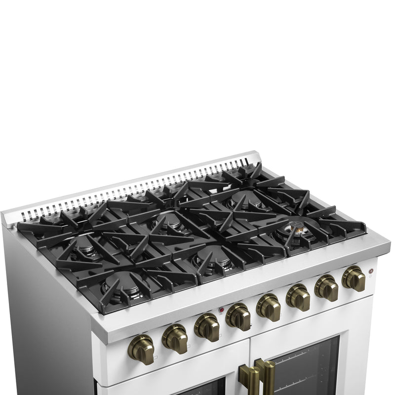 Load image into Gallery viewer, Forno Galiano 36-inch, White Freestanding French Door Dual Fuel Range - FFSGS6356-36WHT