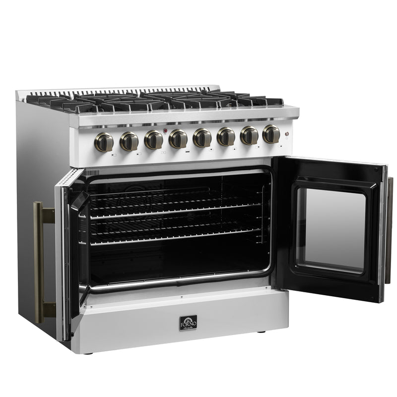 Load image into Gallery viewer, Forno Galiano 36-inch Freestanding French Door Dual Fuel Range White