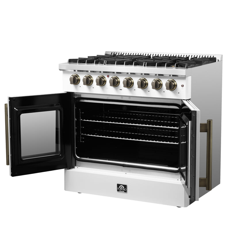 Load image into Gallery viewer, Forno Galiano 36-inch Freestanding French Door Dual Fuel Range White
