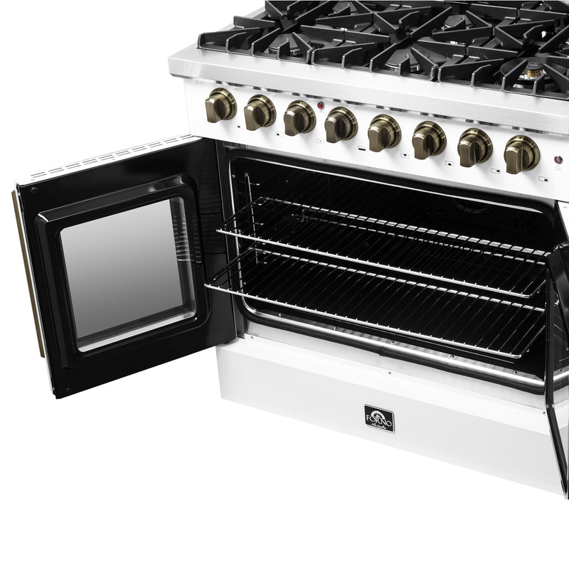 Load image into Gallery viewer, Forno Galiano 36-inch Freestanding French Door Dual Fuel Range White