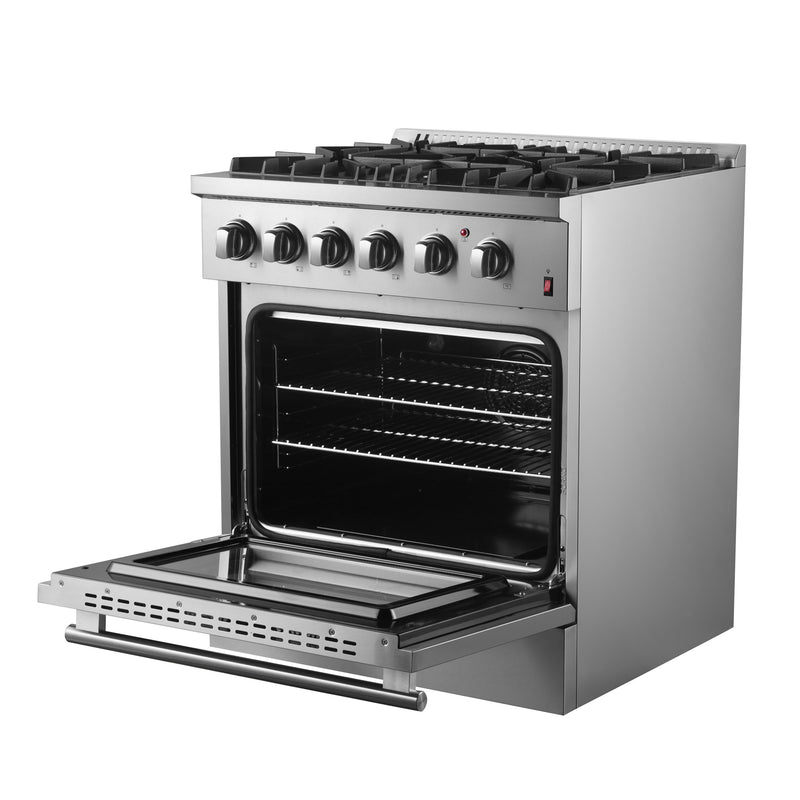 Load image into Gallery viewer, Forno Marco 30-Inch Dual Fuel Range, Stainless Steel, 4 Burners, 37,000 BTU, True Convection Oven, Energy Efficient