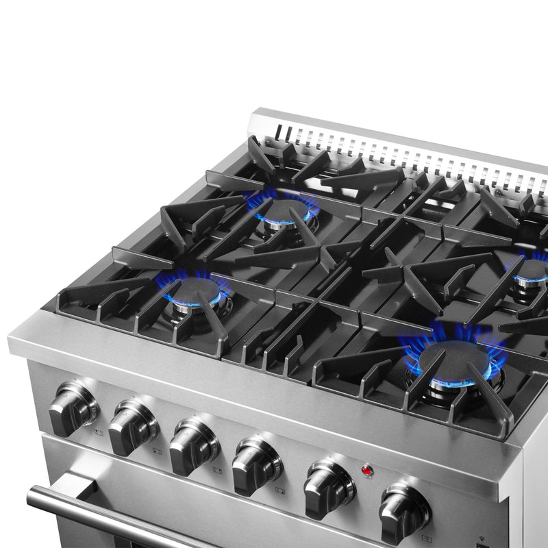 Load image into Gallery viewer, Forno Marco 30-Inch Dual Fuel Range, Stainless Steel, 4 Burners, 37,000 BTU, True Convection Oven, Energy Efficient