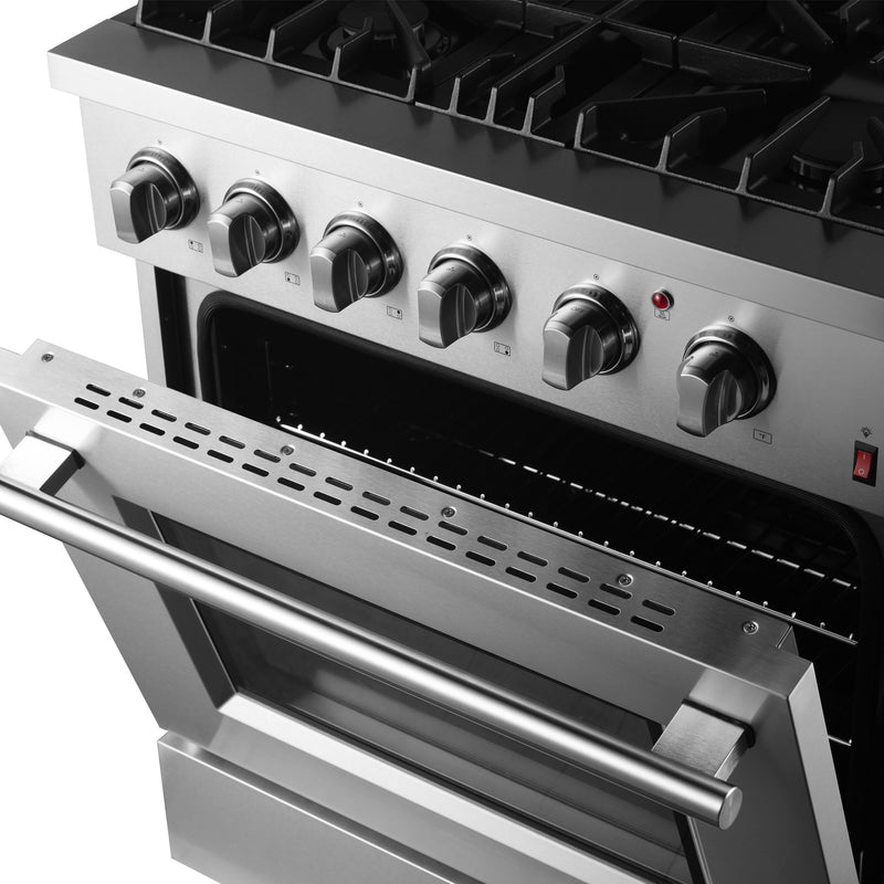 Load image into Gallery viewer, Forno Marco 30-Inch Dual Fuel Range, Stainless Steel, 4 Burners, 37,000 BTU, True Convection Oven, Energy Efficient