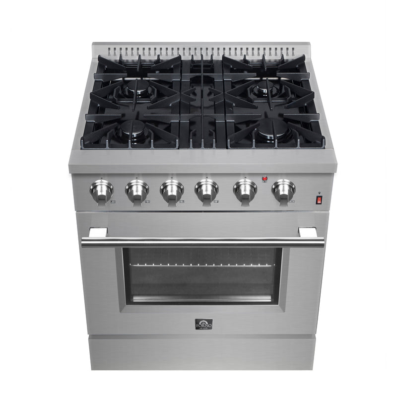 Load image into Gallery viewer, Forno Marco 30-Inch Dual Fuel Range, Stainless Steel, 4 Burners, 37,000 BTU, True Convection Oven, Energy Efficient