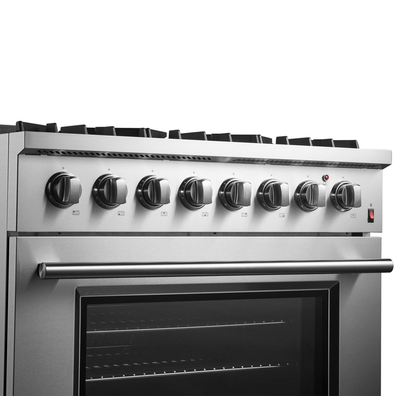 Load image into Gallery viewer, Forno Marco 36-Inch Dual Fuel Range, Stainless Steel, 6 Burners, 67,000 BTU, True Convection Oven, Energy Efficient