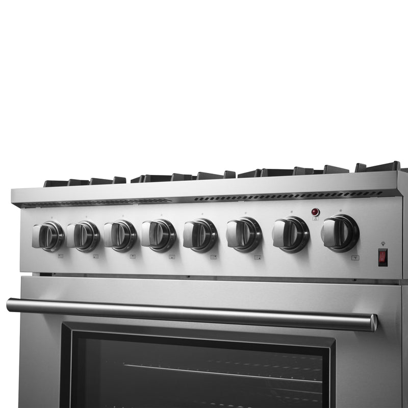 Load image into Gallery viewer, Forno Marco 36-Inch Dual Fuel Range, Stainless Steel, 6 Burners, 67,000 BTU, True Convection Oven, Energy Efficient