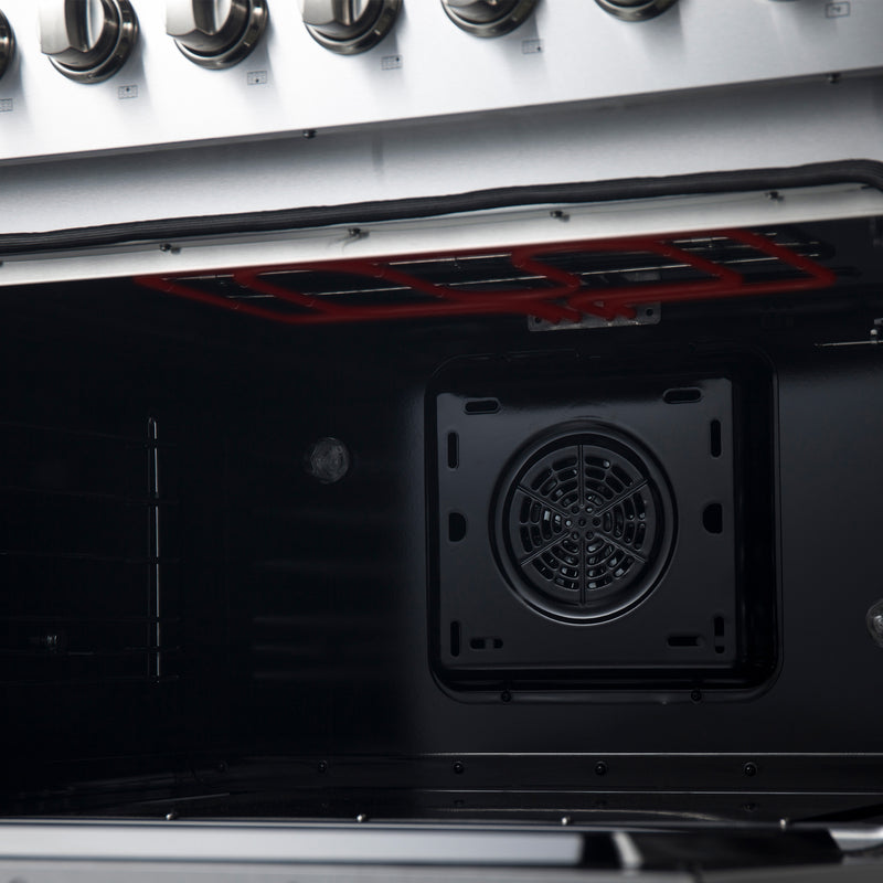 Load image into Gallery viewer, Forno Marco 36-Inch Dual Fuel Range, Stainless Steel, 6 Burners, 67,000 BTU, True Convection Oven, Energy Efficient
