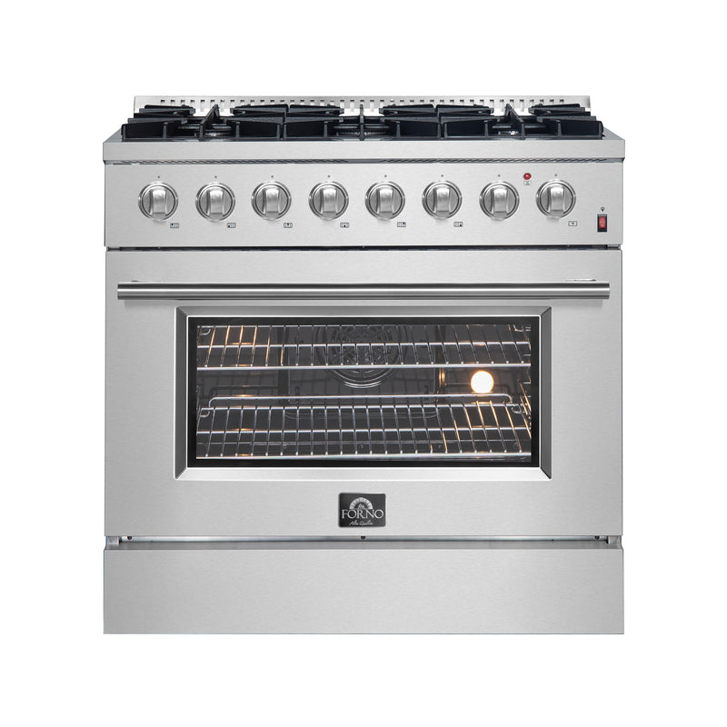Load image into Gallery viewer, Forno Marco 36-Inch, Stainless Steel Dual Fuel Range with 6 Burners - FFSGS6197-36