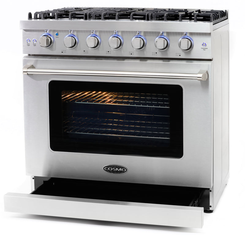 Load image into Gallery viewer, Cosmo Commercial 36 inch, Stainless Steel Gas Range - COS-EPGR366