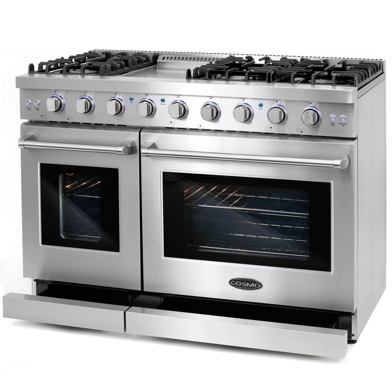 Load image into Gallery viewer, Cosmo 48 inch, Stainless Steel Double Oven Commercial Gas Range - COS-EPGR486G