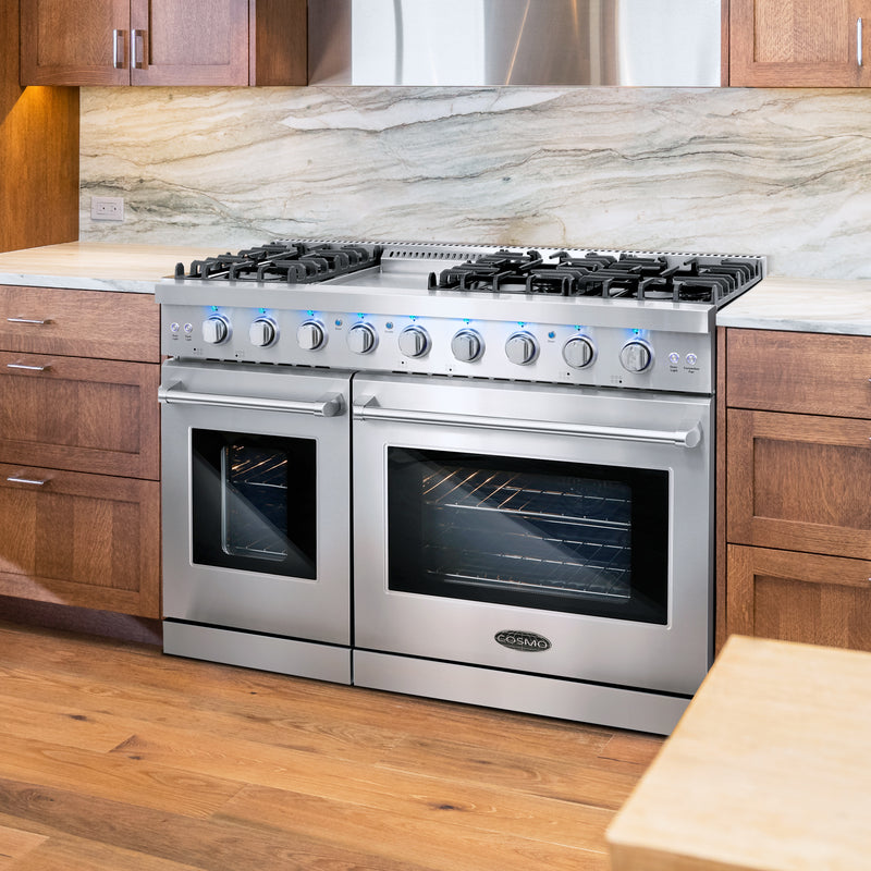 Load image into Gallery viewer, Cosmo 48 inch, Stainless Steel Double Oven Commercial Gas Range - COS-EPGR486G