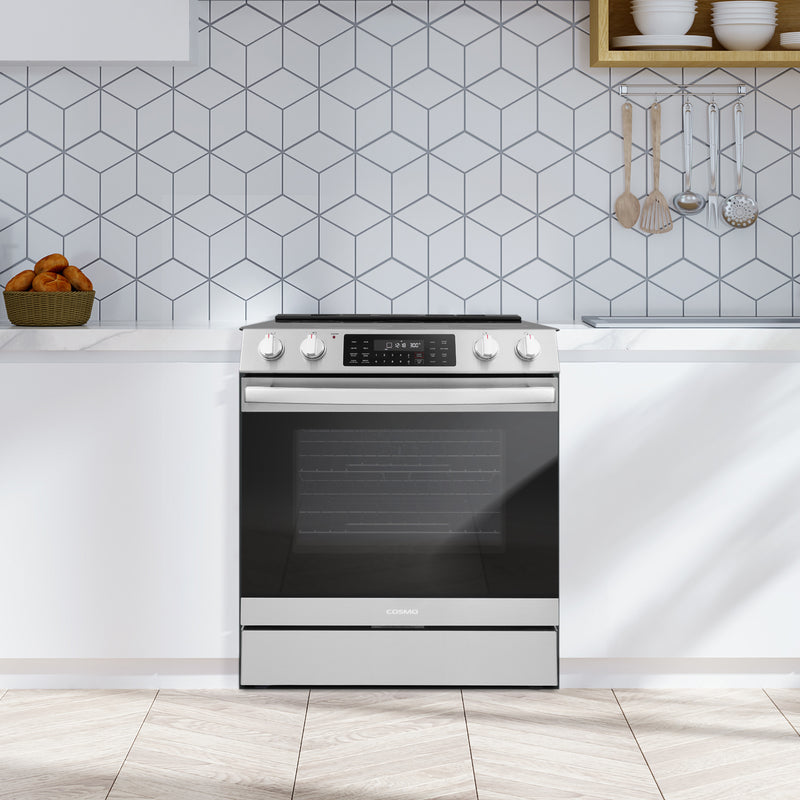 Load image into Gallery viewer, Cosmo Commercial Style 30 inch, Stainless Steel Electric Range with Self Clean Air Fry Oven - COS-ERC305WKTD