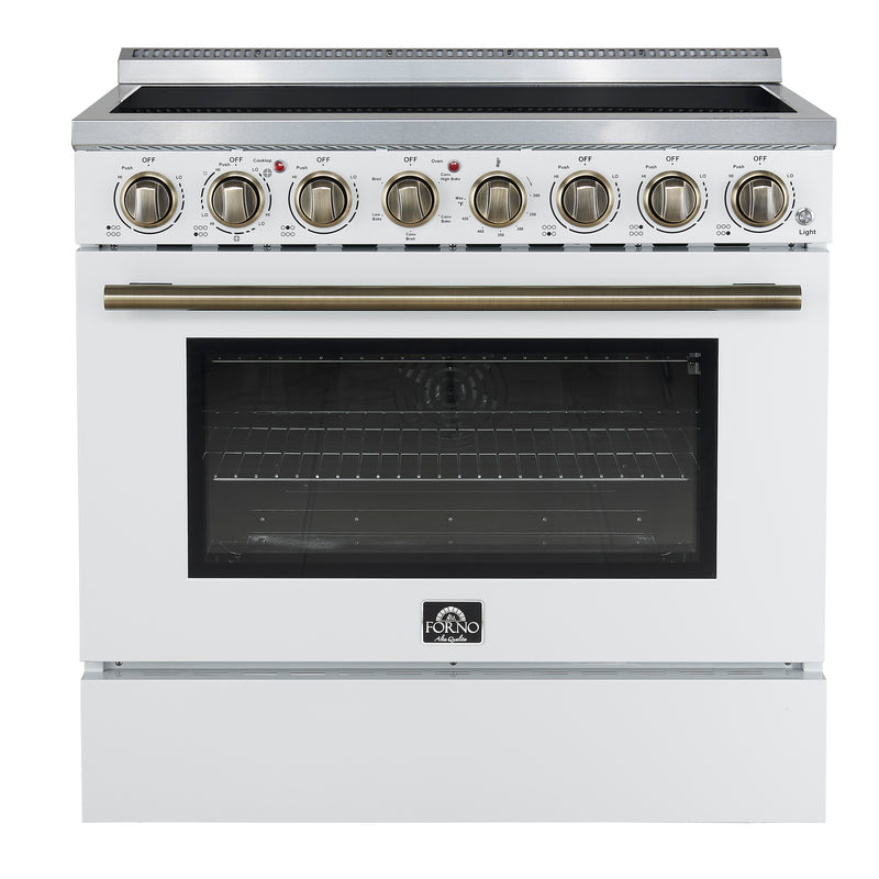 Load image into Gallery viewer, Forno Paolo 36 Inch White Freestanding Electric Range, Stainless Steel, 5.44 cu.ft, True Convection Oven, Energy Efficient