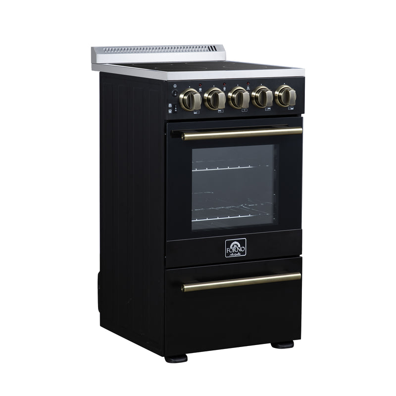 Load image into Gallery viewer, Forno Pallerano 20 Inch, Black Freestanding Electric Range - FFSEL6052-20BLK