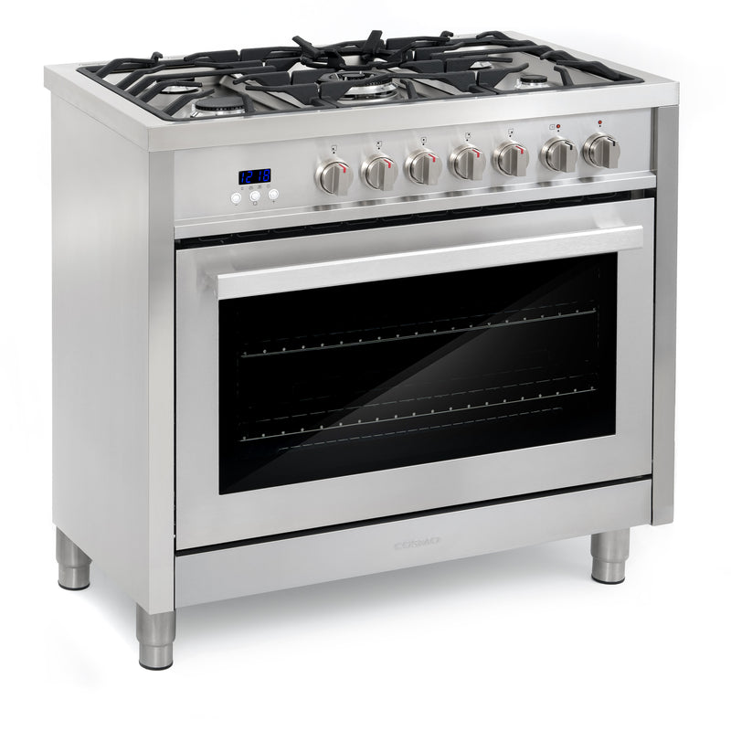 Load image into Gallery viewer, Cosmo Commercial-Style 36 inch, Stainless Steel Single Oven Dual Fuel Range - F965