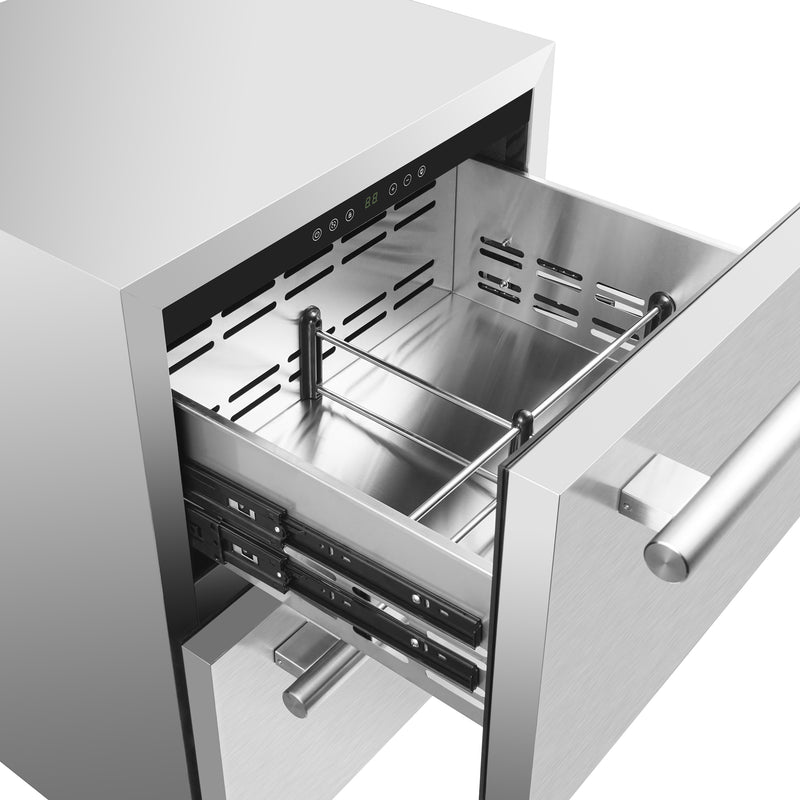 Load image into Gallery viewer, Forno Como 24-Inch Indoor Outdoor Drawer Refrigerator, 4.87 cu.ft, Stainless Steel Interior, Adjustable Shelves, LED Lighting