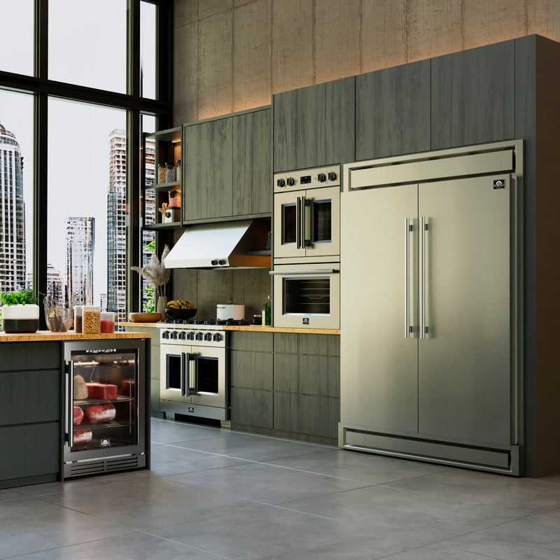 Load image into Gallery viewer, Forno Asciutto 24-Inch Dry Aging Cabinet, Stainless Steel 304, 4.41 cu.ft, LED Lighting, Adjustable Shelves