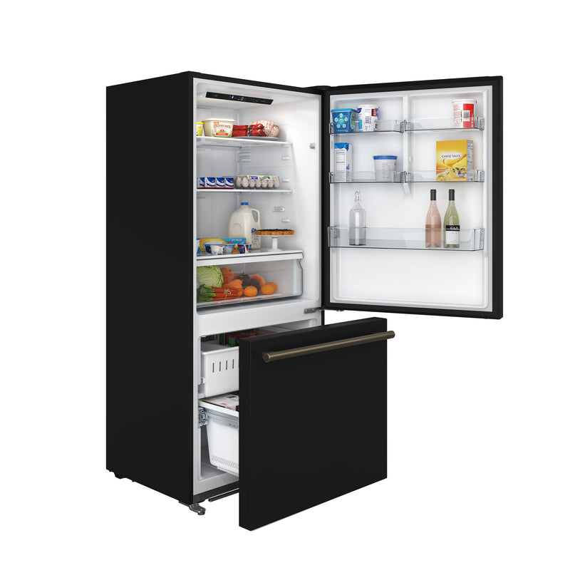 Load image into Gallery viewer, Forno Milano Espresso 31-Inch, Black Bottom Freezer Refrigerator - FFFFD1785-31BLK
