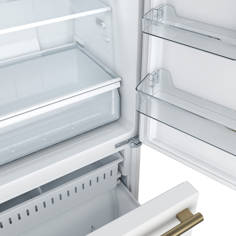 Load image into Gallery viewer, Forno Milano Espresso 31-Inch, White Bottom Freezer Refrigerator - FFFFD1785-31WHT