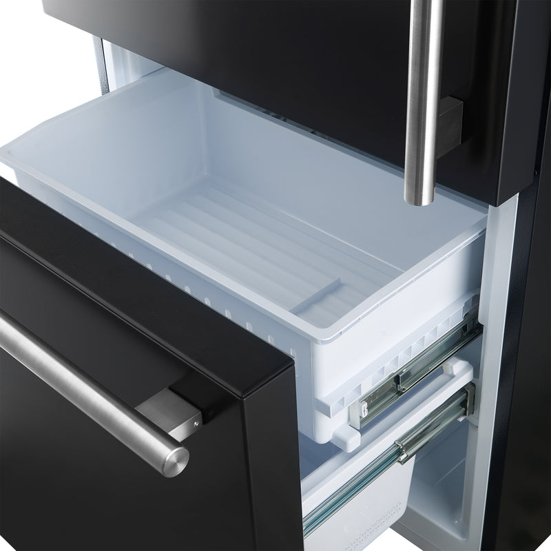 Load image into Gallery viewer, Forno Milano 2-Piece 62-Inch, Black Freestanding Dual Bottom Freezer Refrigerator - FFFFD1787-60BLK