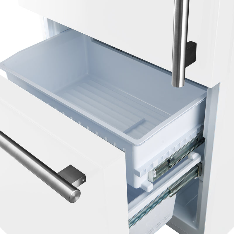 Load image into Gallery viewer, Forno Milano 2-Piece 62-Inch, White Freestanding Dual Bottom Freezer Refrigerator - FFFFD1787-60WHT