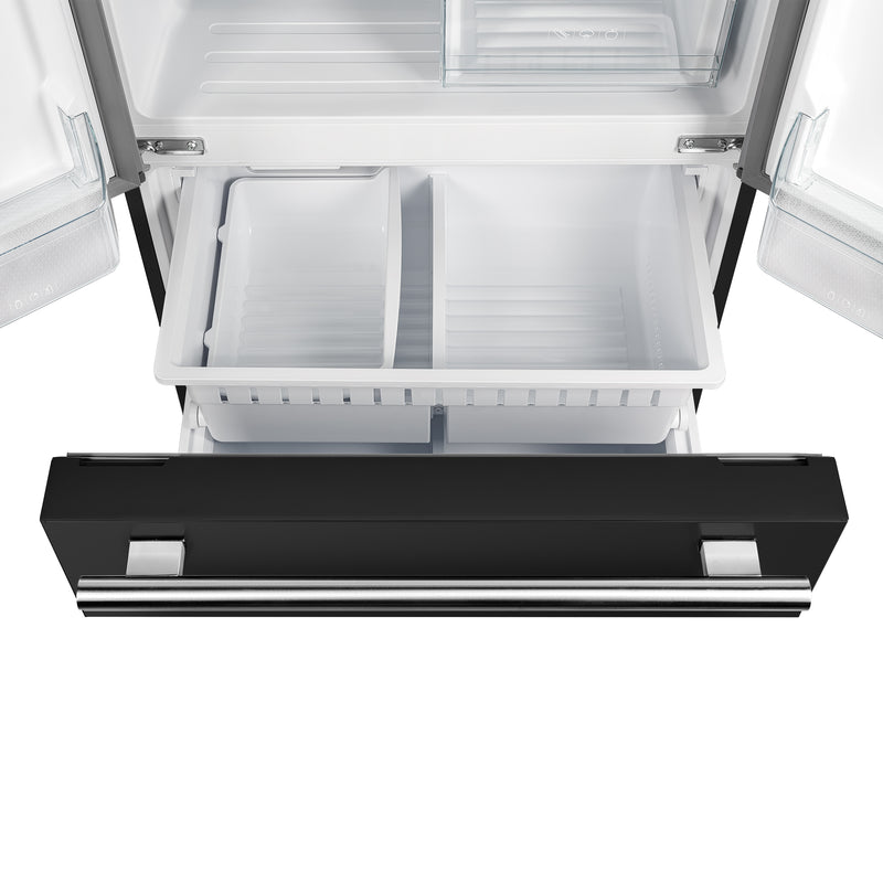 Load image into Gallery viewer, Forno Gallipoli Espresso 30-Inch, Black French Door Refrigerator with Bottom Freezer and Ice Maker - FFFFD1974-31BLK