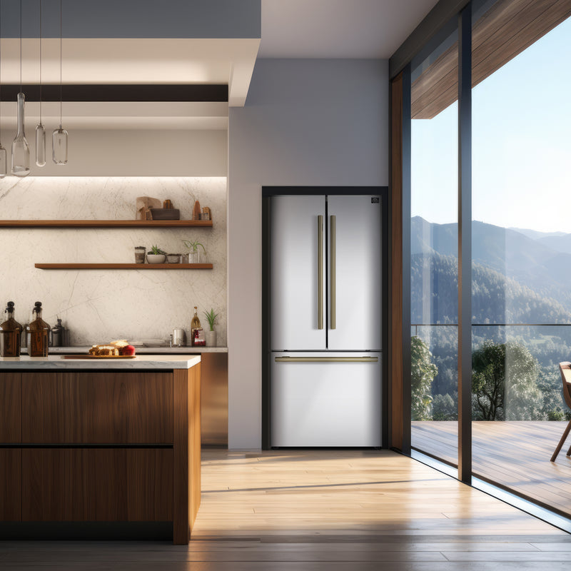 Load image into Gallery viewer, Forno Gallipoli Espresso 30-Inch White French Door Refrigerator, Bottom Freezer, 17.5 Cu. Ft., No Frost, Ice Maker