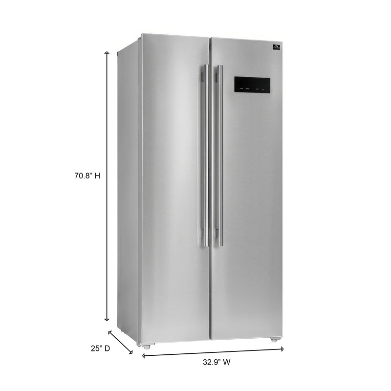 Load image into Gallery viewer, Forno Salerno 33-Inch, Stainless Steel Side-by-Side Refrigerator - FFRBI1805-33SB
