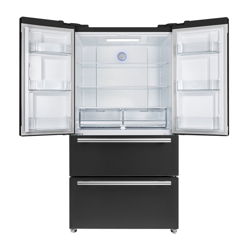 Load image into Gallery viewer, Forno Moena Espresso 36-Inch, Black French Door Refrigerator - FFRBI1820-36BLK