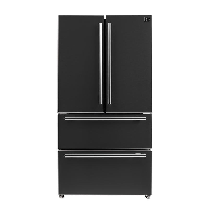 Load image into Gallery viewer, Forno Moena Espresso 36-Inch, Black French Door Refrigerator - FFRBI1820-36BLK