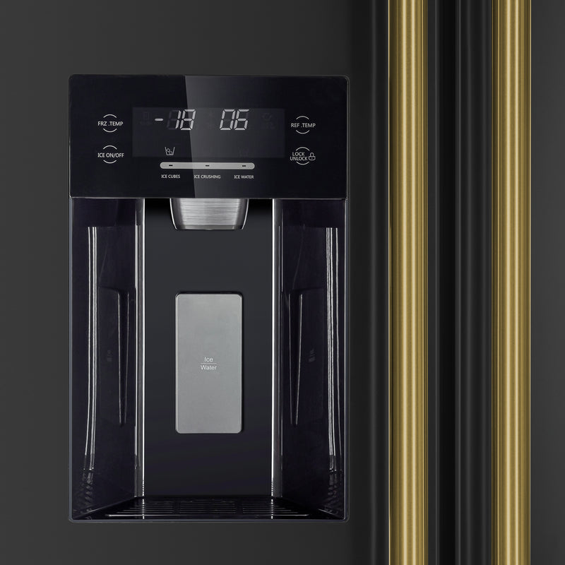 Load image into Gallery viewer, Forno Salerno Espresso 36-Inch, Black Side-by-Side Refrigerator - FFRBI1844-36BLK
