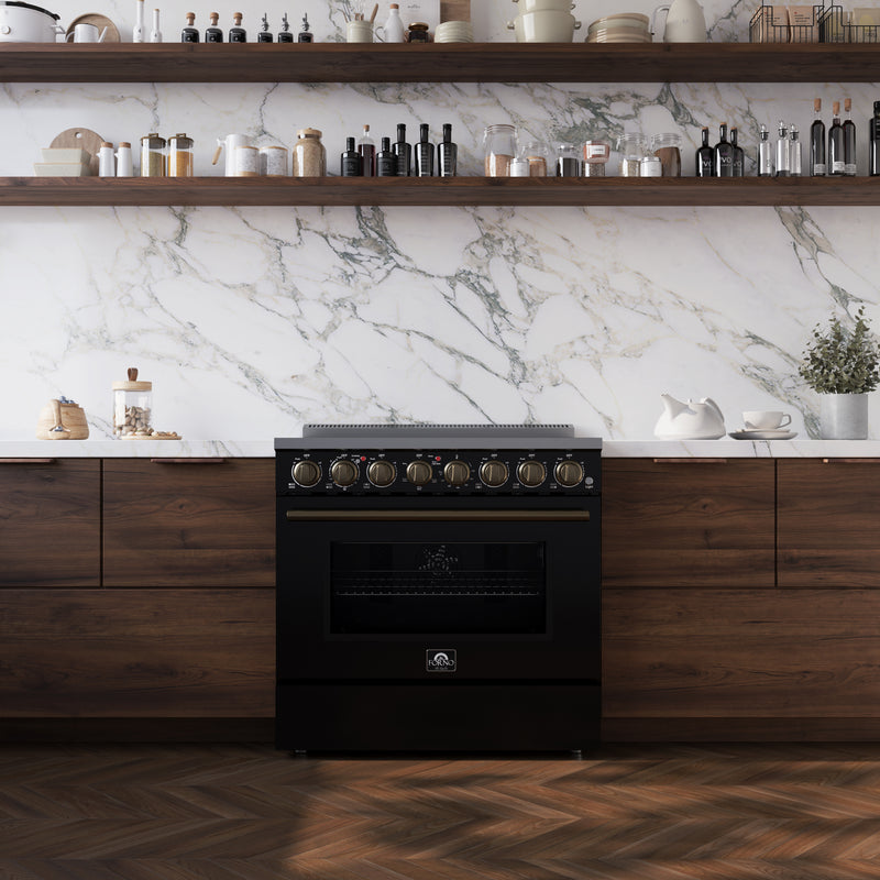 Load image into Gallery viewer, Forno Paolo 36 Inch, Black Freestanding Electric Range - FFSEL6011-36BLK